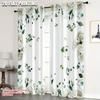 2pcs   Plane Printing Curtain Popular Wildflower Polyester (without Rod) Festive Perfect for Bedroom and Various Room Types
