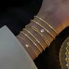2/6PCS 925 Silver Link Chain Bracelet for Women Girls Luxury Sparkling Crystal Minimalist Daily Wear Jewelry Gift
