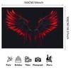 1 Banner with an Image of an Angel's Wings - Vivid Red and Black Wing Design Made of Polyester Fiber for Photo Wall Display