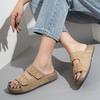 Women's Genuine Leather Velcro Sandals - Thick Sole, Suede, One-Strap, Size 32.