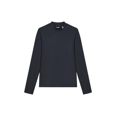 Classic Reimagined Fashion Casual Solid Color Long Sleeve T-Shirt Women Tops Legendary-Blue F11W349221F-NV