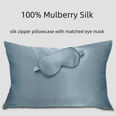 Silk Zipper Pillowcase 1pc With Matched Eye Mask 1pc 100% Mulberry Silk Many Size Can Be Customized