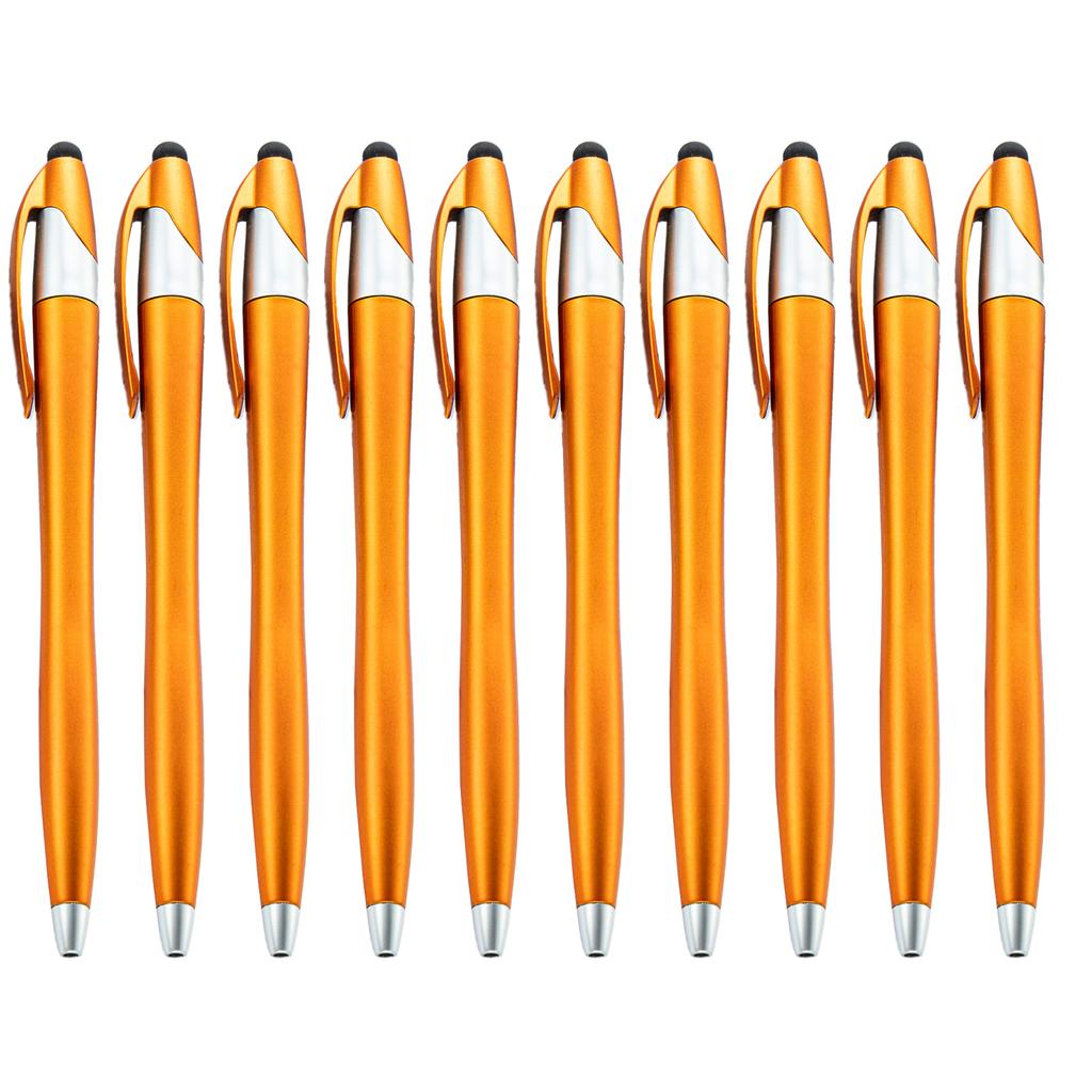 10Pieces 2-in-1 Ballpoint Pen with Stylus Tip Touching Screen Pen Retractable Ballpoint Pen Write Smoothly for Adult