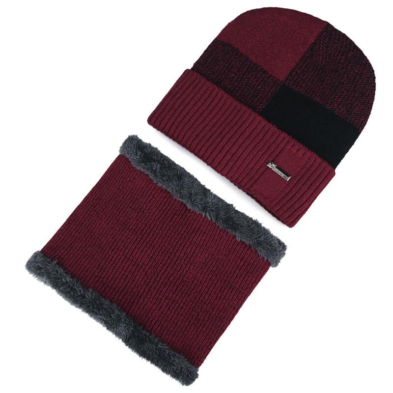 

ZHENYUEQI Winter Wool Knitted Hat and Neck Warmer Set