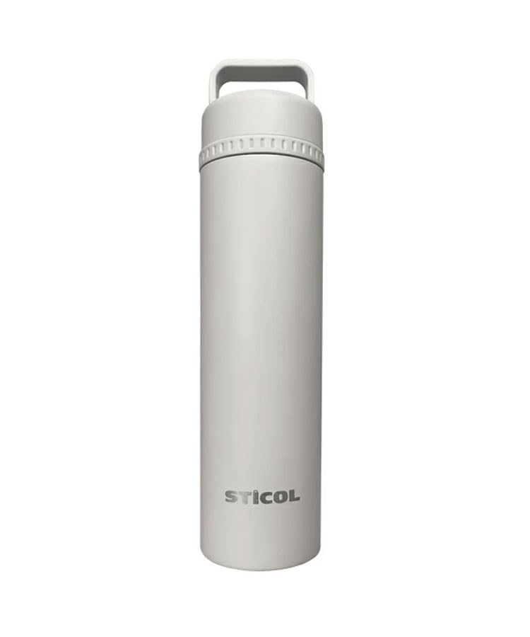 

Donovan STICOL BOTTLE Stainless Steel Water Bottle with Ice Packs, Ice Sticks, and Ice Bags, Featured in DayDay and Hirunandesu Magazines, Light Gray