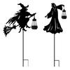 1/2Pcs Outdoor Witch Solar Lanterns Halloween Decorations Weather-Resistant