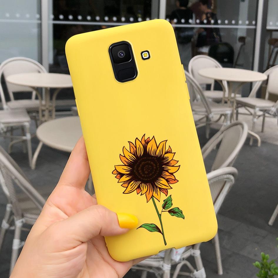 For Samsung Galaxy A6 2018 Case SM-A600F Cute Sunflower Astronaut Phone Cover For Samsung A6 Plus 2018 A6Plus A6+ SM-A605F Coque