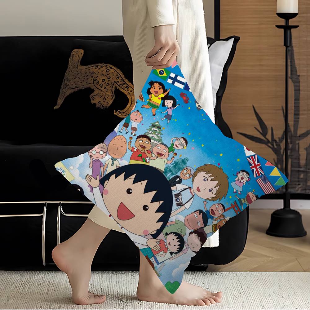 Chibi Maruko-chan Obal na vankúš Obal na vankúš Poťah na čalúnenie Dekoračný vankúš na pohovku Obal na vankúš
