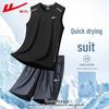 Warrior Men's Summer Ice Silk Quick-Dry Athletic Vest & Shorts Set