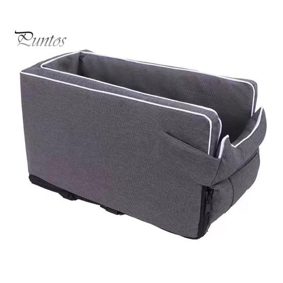 Bil kjæledyrreir Liten hundebilsete senterkonsoll Vanntett boosterseng Trygg bærbar hundebilholder med justerbare stropper for katter og hunder