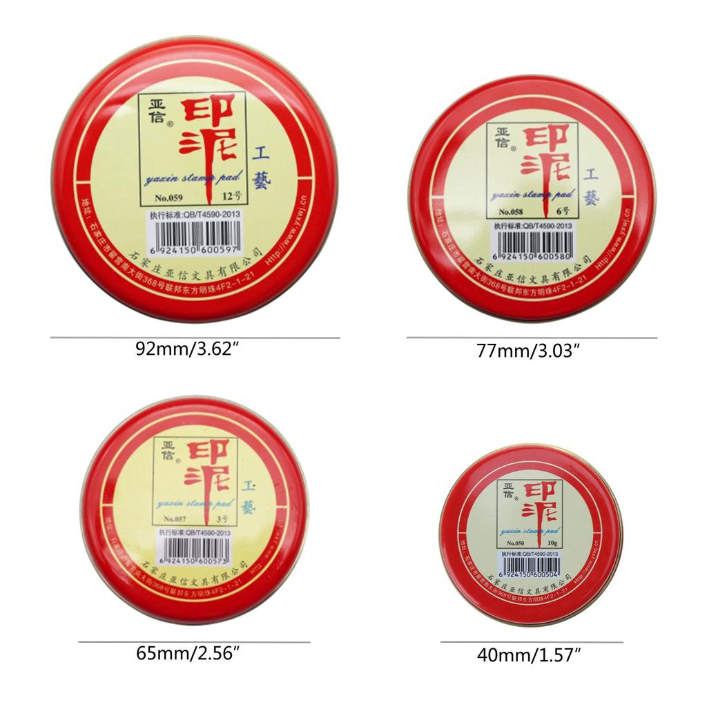 Red Stamp Pad Chinese Ink Pad Red Ink Paste Quick-Drying Red Stamp Ink Pad Round Yinni Pad for Crisp & Clear Impression