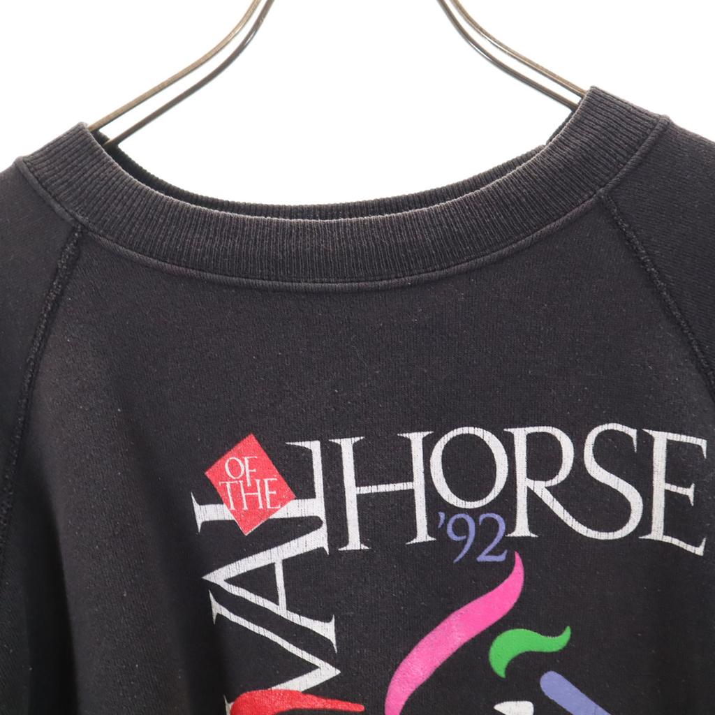 HANES 90s Old USA Made Horse Print Long Sleeve Sweat Trainer XXL Men's Used