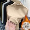 Girls Cotton Long Sleeve T Shirt Slim Fit Mock Neck Thermal Base Layer Top for Autumn Winter