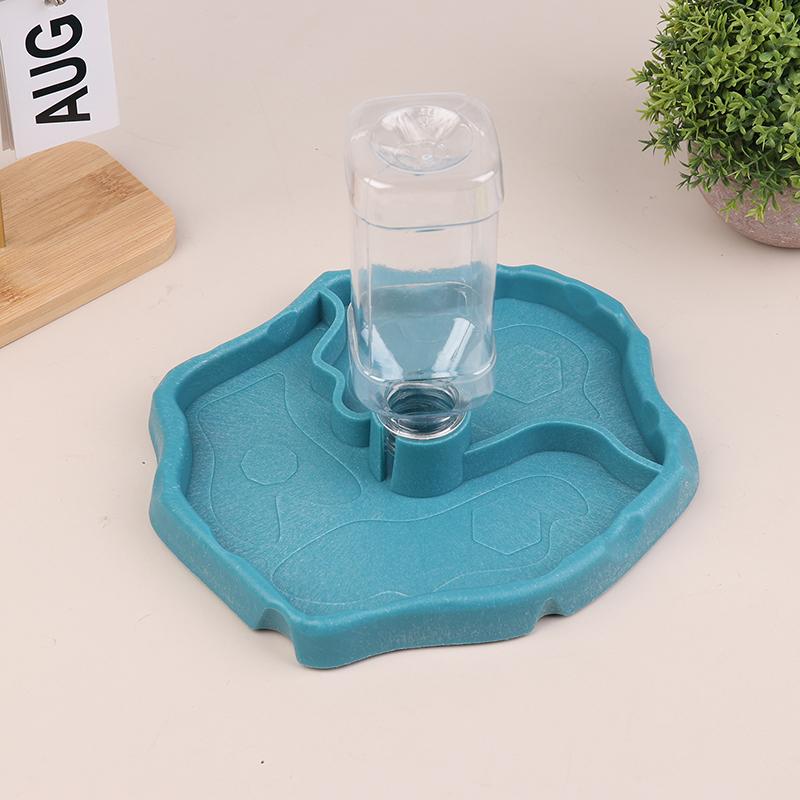 

Кормушка для рептилий Автоматическая поилка Миска для еды для черепах Миска для мелких питомцев Для рептилий и амфибий Съемные товары для питомцев синий