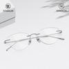 Ultraleichte randlose Cat-Eye Brille aus Titan - Intellektueller Stil für Damen