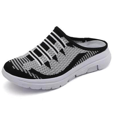 The New Half-flip Flip-flops Are Worn with Fly-woven Mesh Casual Shoes Over the Feet, Breathable Lazy Shoes