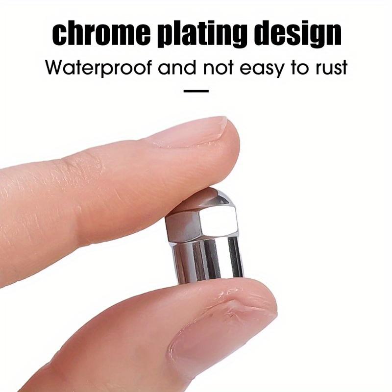 50PCS Car Tire Valve Caps Round Head Chrome Plating Dust Proof Covers Cars Motorcycles Bike Tyre Styling Valve Cap Decoration