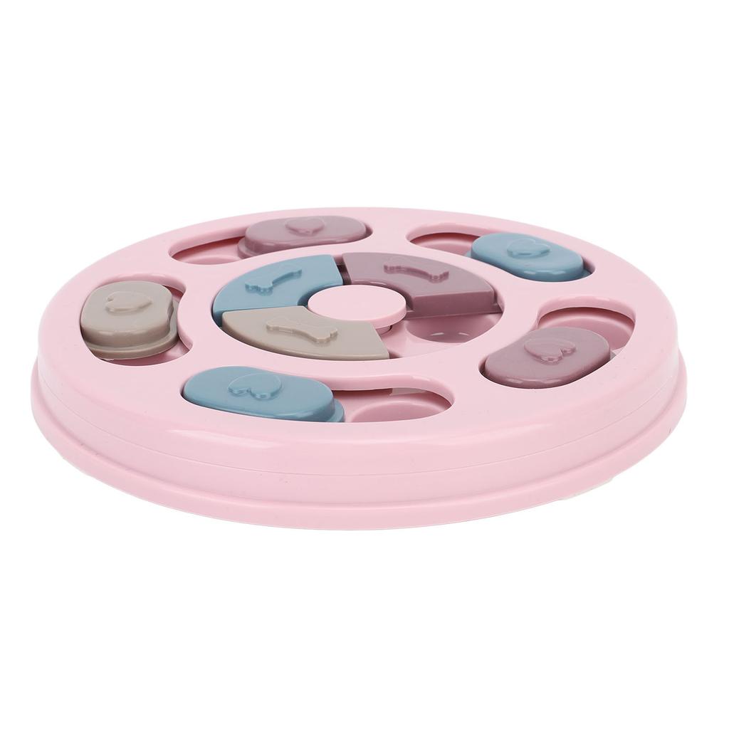 Pet Treat Puzzle Toy Interactive Prevent Slip Round Dog Slow Feeder Toy for Cat Puppy Pink