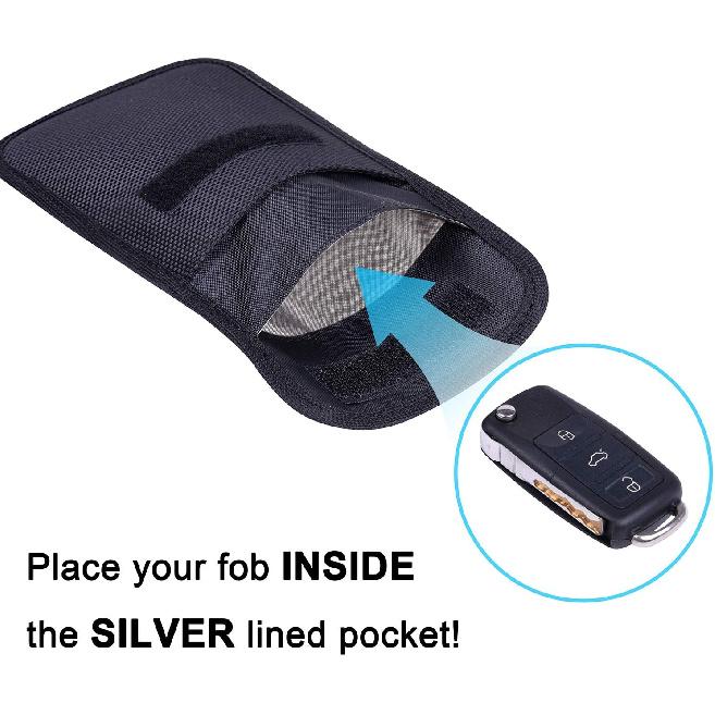 Wisdompro RFID Key FOB Protector for Car Key Signal Blocking, WP4697 Faraday Bag for Anti-Hacking, Anti-Theft Pouch
