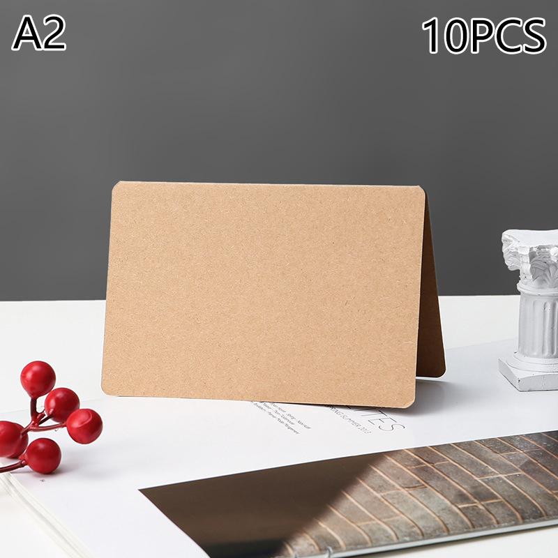 10 Buc. Cartonașe de Felicitare Goale din Hârtie Kraft Pliabile Multifuncționale Cartonaș din Hârtie Rigidă Nuntă Festival Plic Cartonaș de Invitație