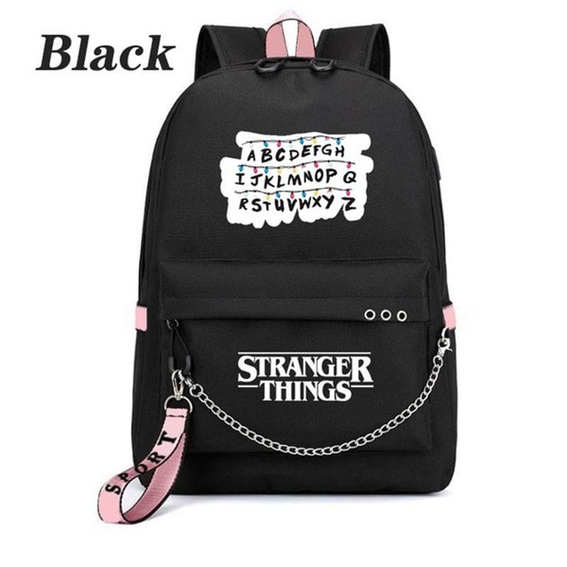 Mochila Grande de Temporada Stranger Things Recargable por USB para Niños
