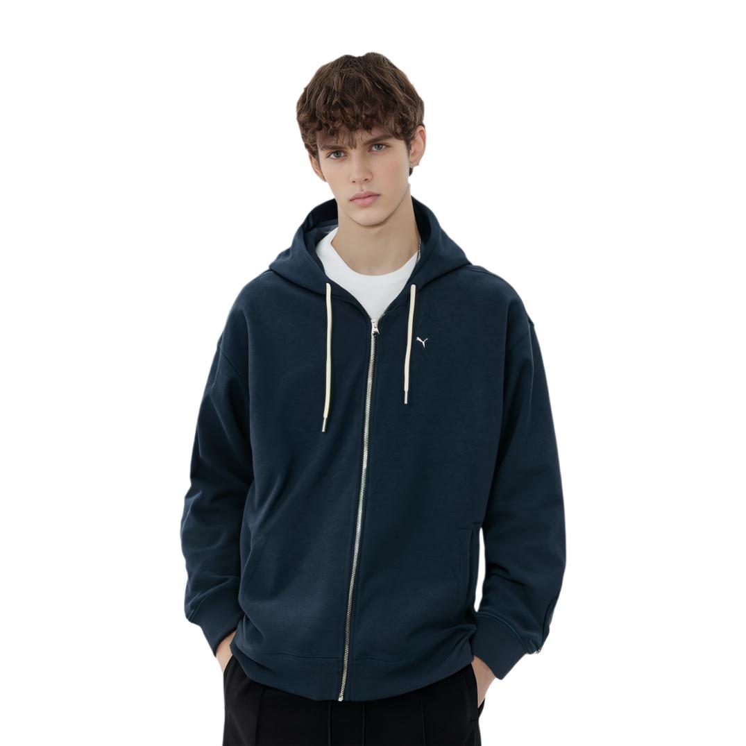 Puma Navy Series однотонная повседневная куртка с длинным рукавом на молнии унисекс — фото 3