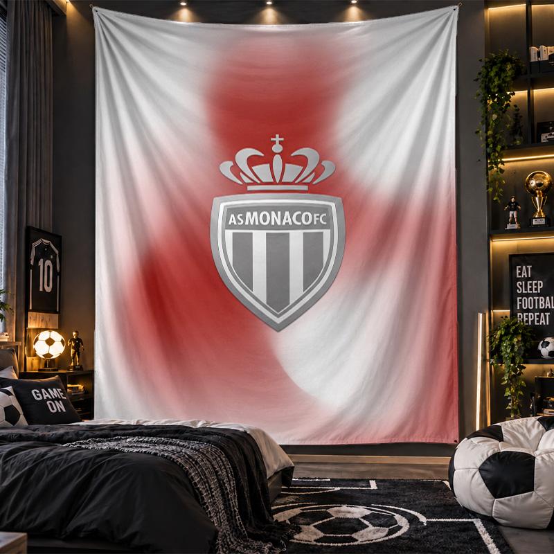 Wall Hanging Tapestry Monaco FC Print Cloth for Living Room Bedroom Home Decor