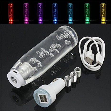 

Szmsmy Luminous Crystal Shift Knob Colorful Universal LED 100mm Clear Crystal Bubble Gear Stick Drift Shift Knob
