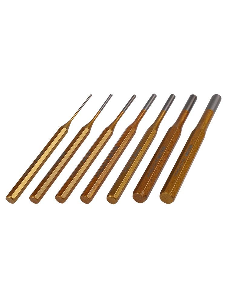 

7PCS Heavy Duty Roll Pin Punch Tool Set 210mm Alloy Steel with Cone and Chisel Punches Suitable for Workshop and Factory Use China Mainland