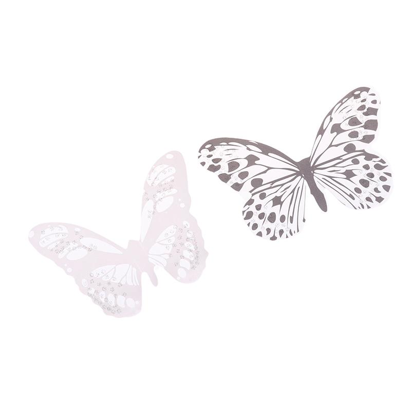 18Pcs/Set Black And White Crystal Butterflies Wall Sticker Beautiful Butterflies Art Decal Home Decor For Refrigerator Kids Room