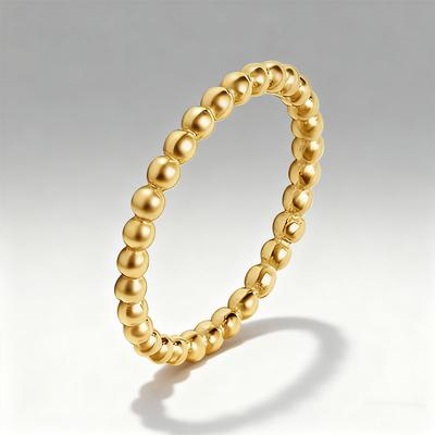 Stackable Rings with Fashionable Beads Simple Beads Water Wave Rings for Women Jewelry Gift