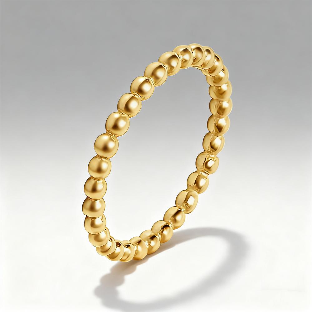Stackable Rings with Fashionable Beads Simple Beads Water Wave Rings for Women Jewelry Gift