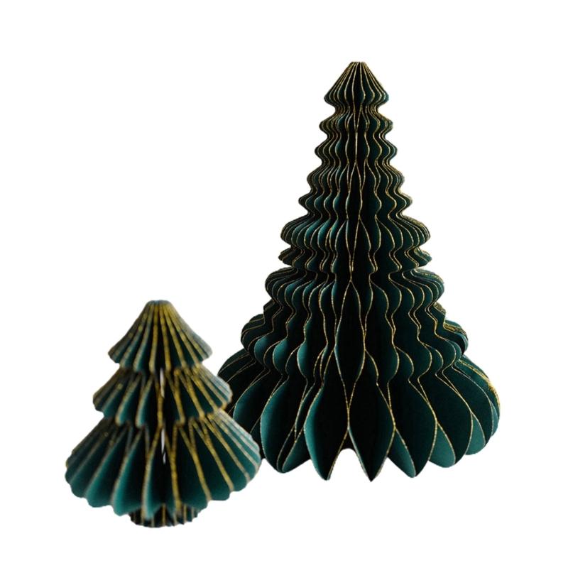 Christmas Paper Ornaments Handmade Decorative Pieces Paper Christmas Tree Desktop Artwork for Holiday Party Decor