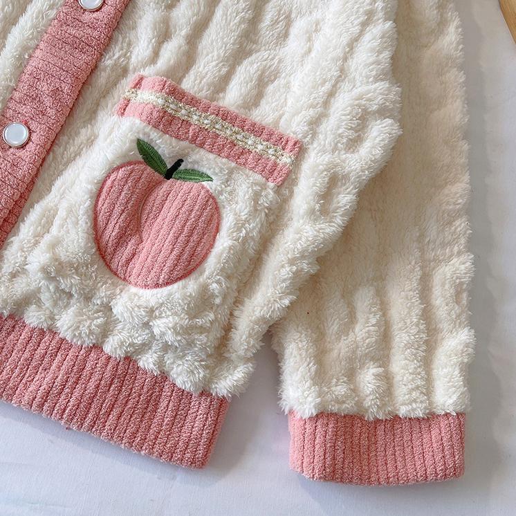 Winter Warm Velvet Women's Pajama Set  Bear Letter Pattern Casual Home Wear Suit