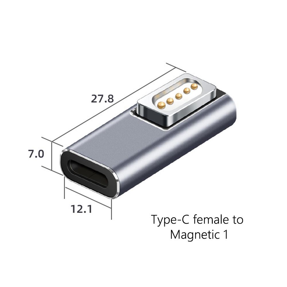 Type C Magnetic USB PD Adapter for Apple Magsafe 1 Magsafe 2 MacBook Pro USB C Female Fast Charging Magnet Plug Converter