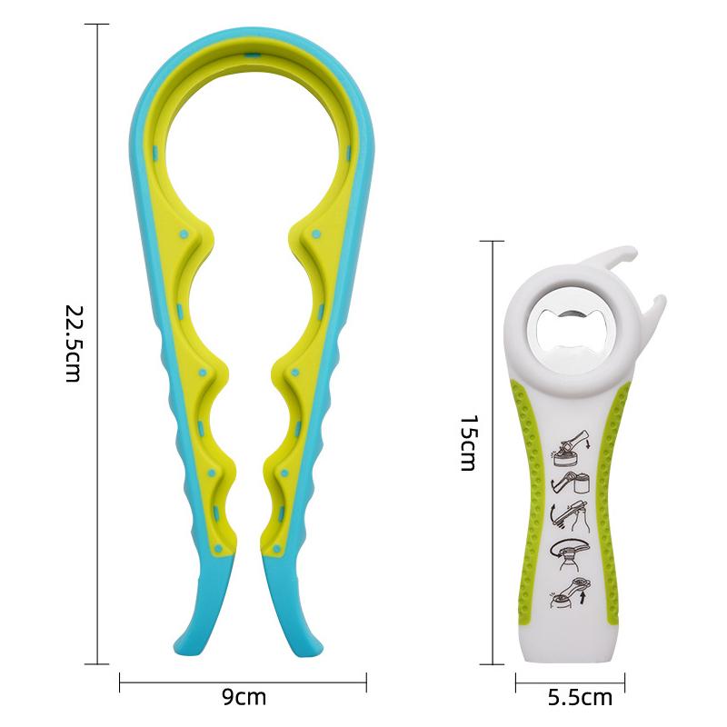 2 Stück/Set 5-in-1 Flaschenöffner Multifunktions-Glas-Dosenöffner-Set Angewendet auf Konserven für Bier-Getränkeflaschen Gutes Küchenwerkzeug