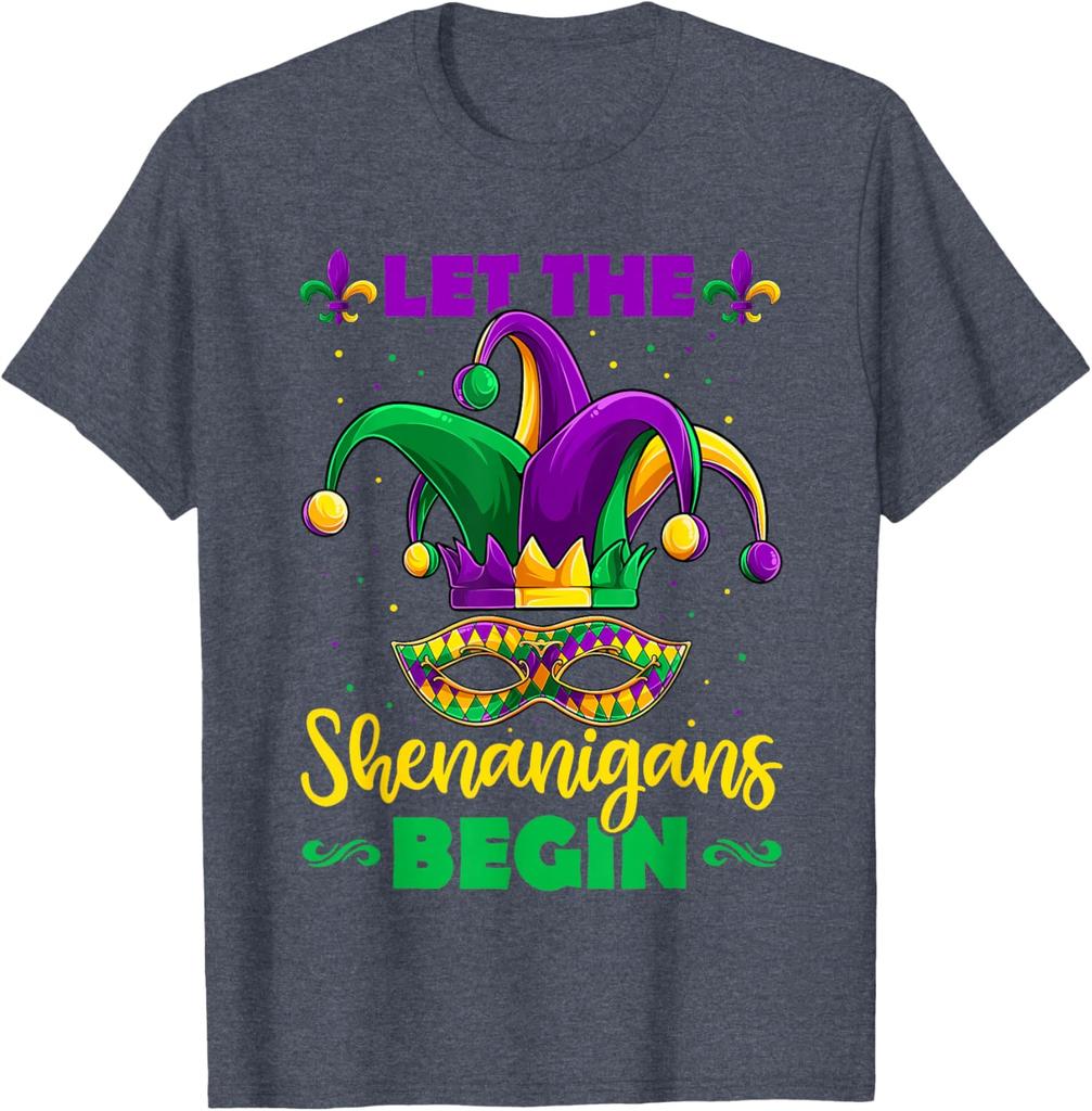 Let The Shenanigans Begin Mardi Gras Children Men Women TShirt  Unisex Fashionable SpringSummer 2026 New Arrival
