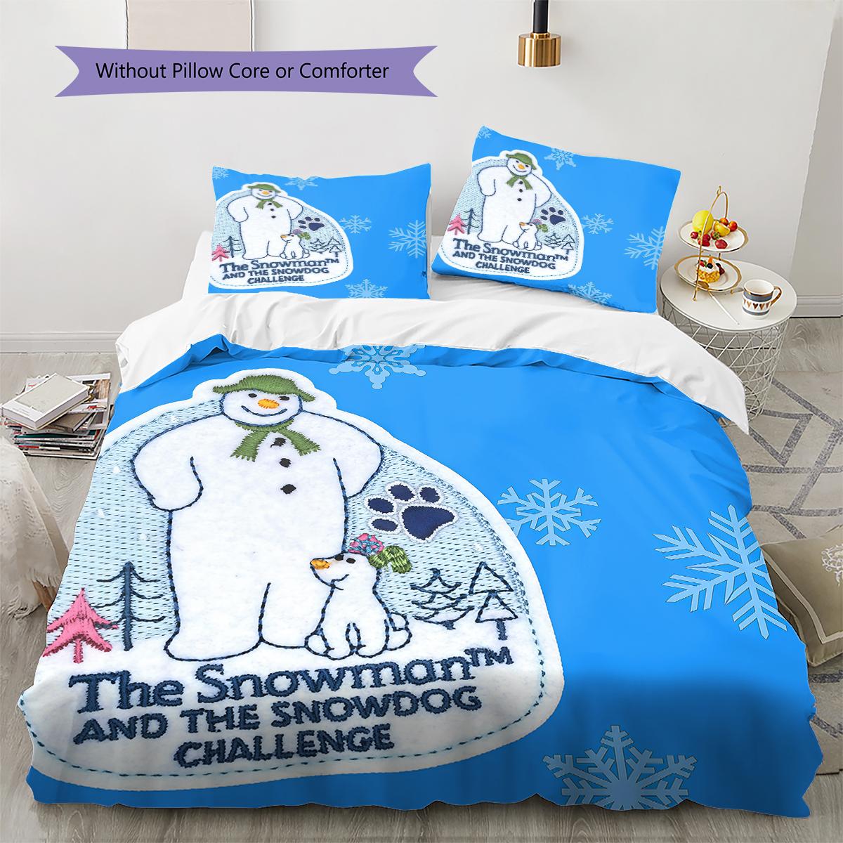 

The Snowman Pattern Bedding,Quilt Set Quilt Cover Pillowcase Home Birthday Gift (1 * duvet cover + 2 * pillowcase, without core) 135x200cm