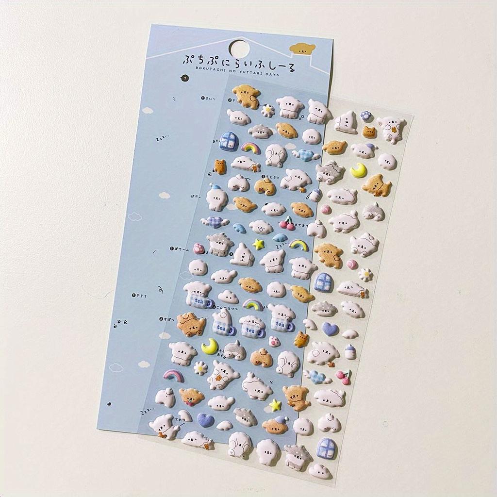Cute Kawaii Animals 3D Bubble Stickers Durable Adhesive Funny, Aesthetic Art Stationery for DIY Journal, Laptop, Water Bottle Decoration Stickers