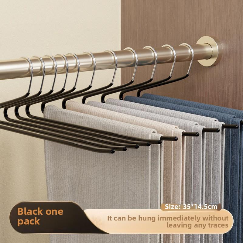 3 Pcs Non-marking Trouser Clip Non-slip 2 Shaped Z Wardrobe Built-in Goose Type Trouser Hanger for Home Use Hanging Trouser Hanger