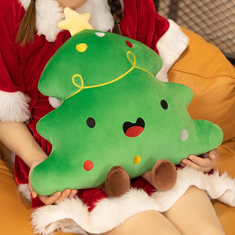 Christmas Series Pillow Snowman Christmas Tree Gingerbread Man Plush Toy Christmas Decoration Pillow Ornaments