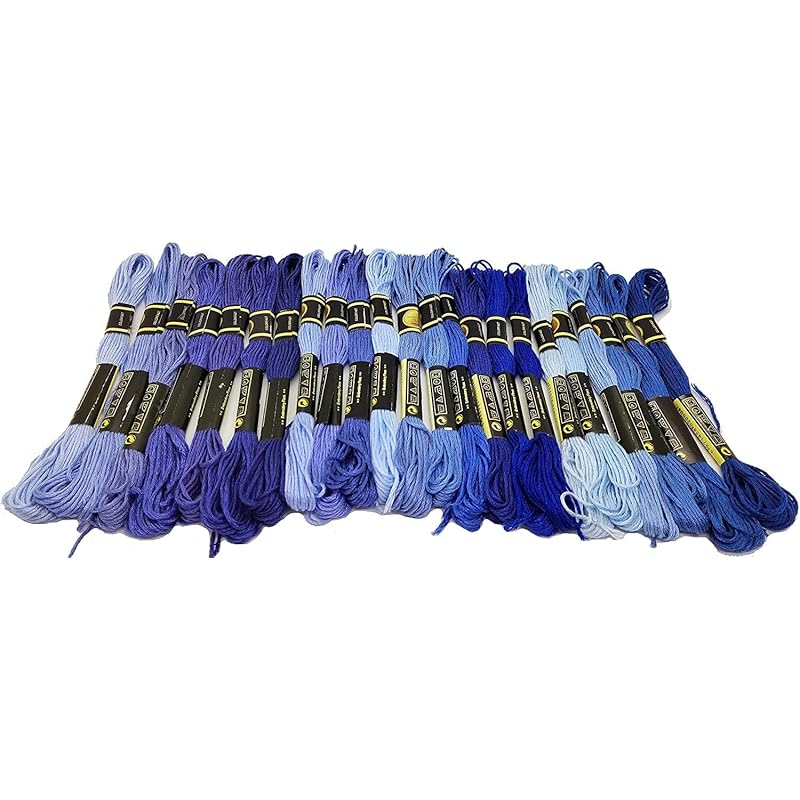 

Temari Cat Shop cotton polyester #25 embroidery thread Same color number as DMC Set by color Blue B, 25 pieces set cross stitch Misanga [product]