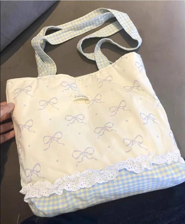 Vintage Polka Dot Women S Canvas Shoulder Bag Large Capacity Female Messenger Bags Commuter Handbags