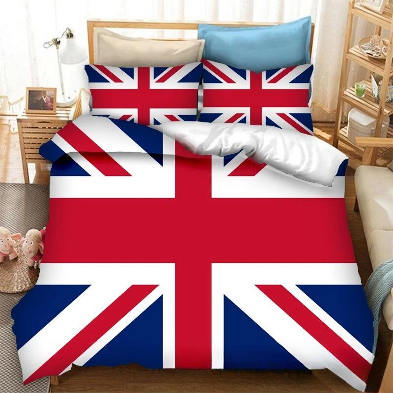 Druk 3D Flaga Wielkiej Brytanii Kolekcja pościeli Podwójna Twin King Poszewka na kołdrę Kołdra Poszewka na poduszkę Chłopcy Dziewczynki Dorośli Sypialnia