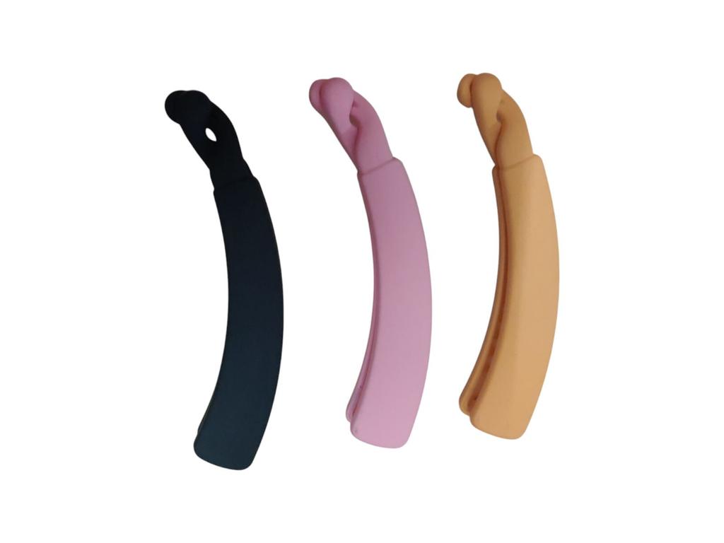 @ Plastic Matt Banana Hair Clips For Women Multicolor 3 Pcs