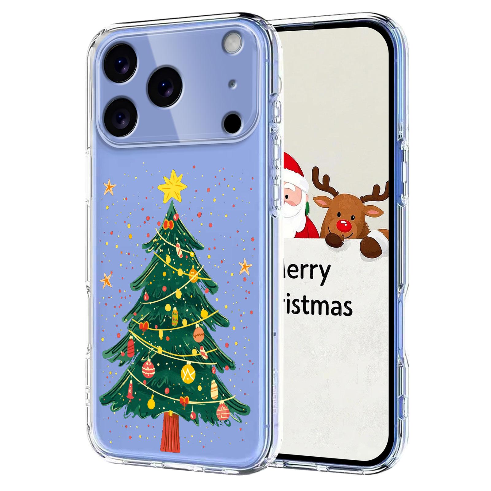 

For iPhone 17 Pro Case Christmas Themed Pattern Printing TPU Phone Back Cover Christmas Tree