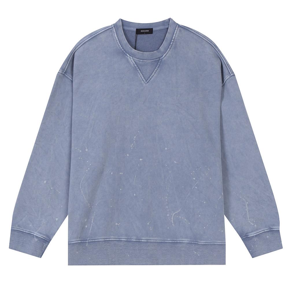 Свободная винтажная толстовка Burkeru с рисунком, светло-голубая Light Blue_M