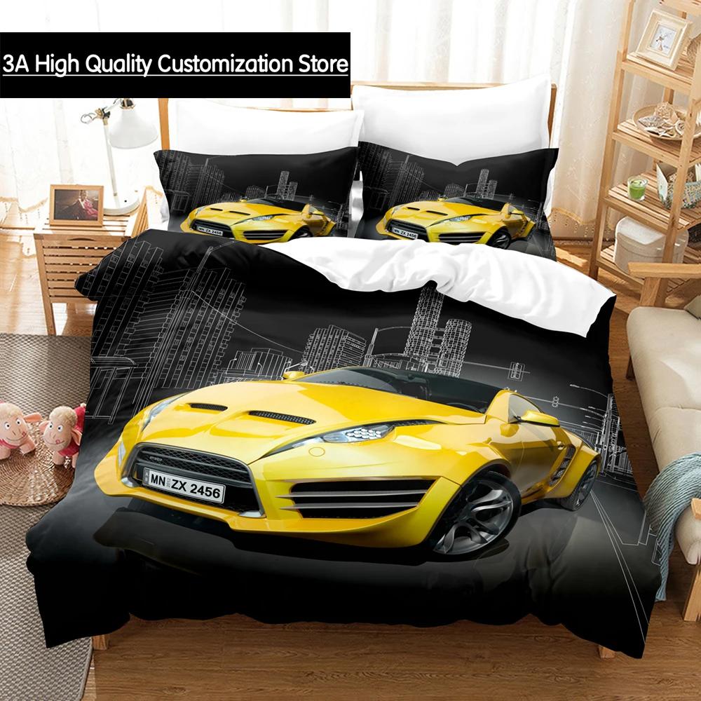 Formula Racing Car Bedding Sets 3D Boys Duvet Cover Set With Pillowcase Twin Full Queen King Bedclothes Bed Linen For Boys Girls