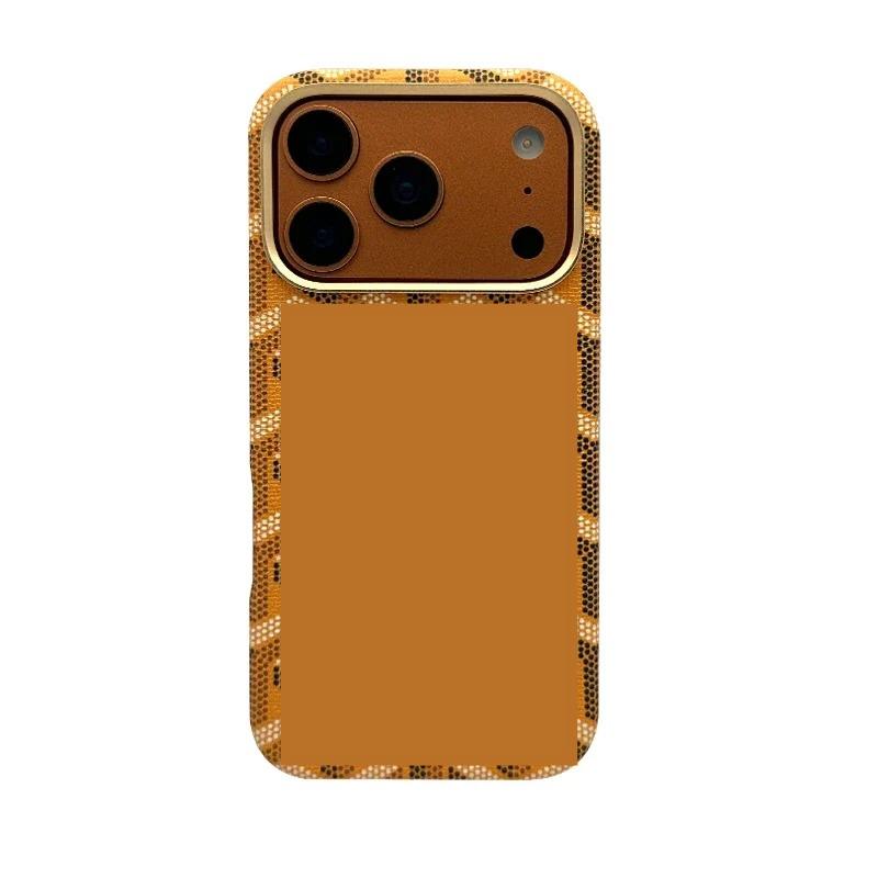 High End Business Sle Dog Tooth Leather Case For IPhone 17 Pro Max 16 15 14 13 Go-ya Lens Raised Protect For Magsafe Magnetic Wireless Charger Cover