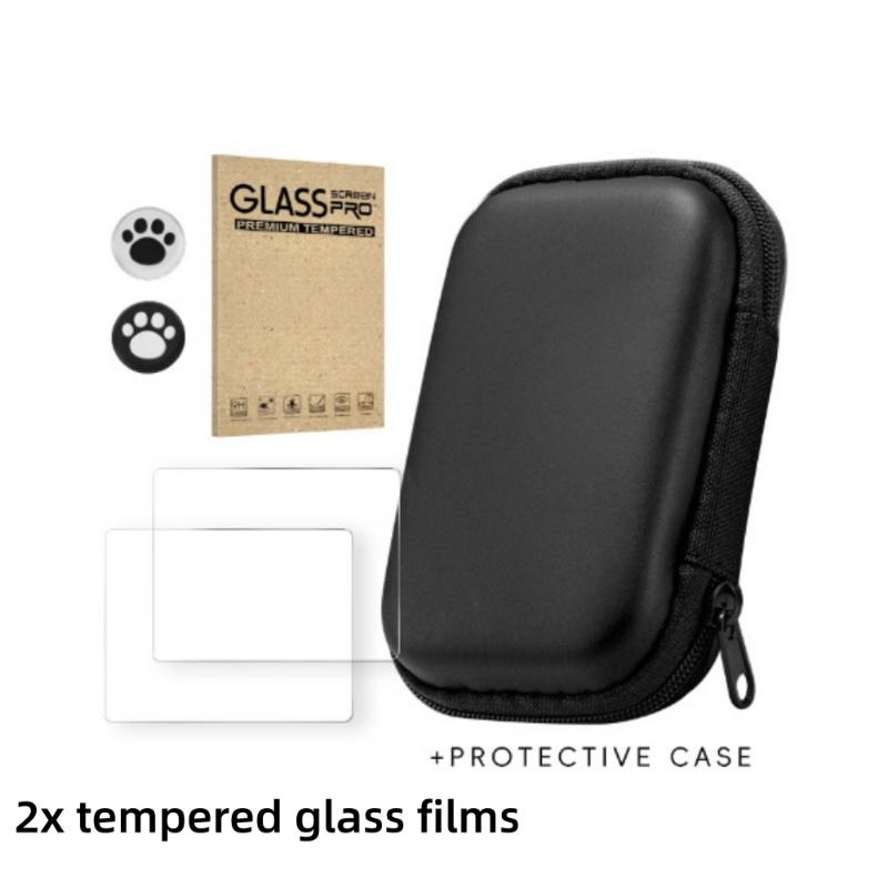 1 Set Anti-Scratch Bag And Films Carrying Storage Case With Tempered Glass Screen Protectors For R36S Game Console Protectors